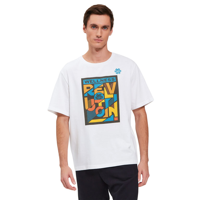 Футболка унисекс Wellness Revolution (цвет: белый; размер: L–XL) 