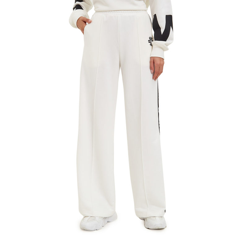 Брюки спортивные широкие женские (цвет: молочный; размер: S) 