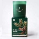 Снежный кедр, ароматическая свеча из натурального воска