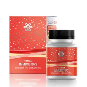 Immunotops, жевательные таблетки со вкусом клюквы и витаминами A, C и D - Vitamama