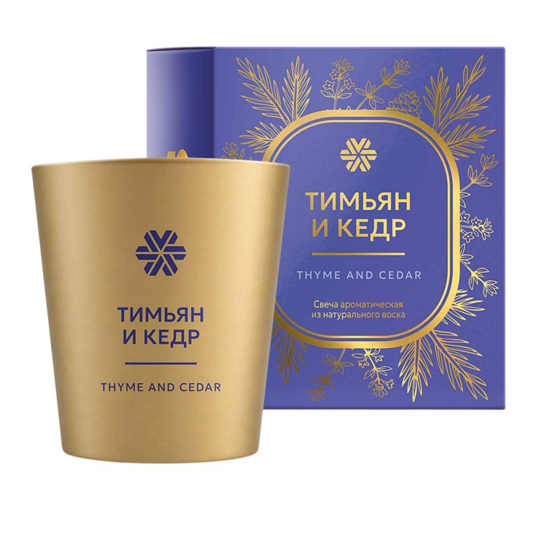 Thyme and Cedar (Тимьян и кедр), свеча ароматическая из натурального воска Thyme and Cedar (Тимьян и кедр), свеча ароматическая из натурального воска ❄ Siberian Wellness / Сибирское Здоровье